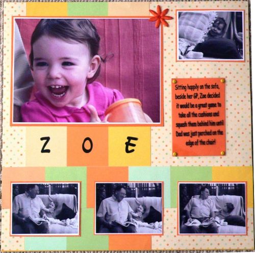 Baby scrapbook Layout Zoe
