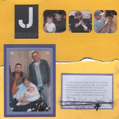 baby scrapbooking layout - joyful