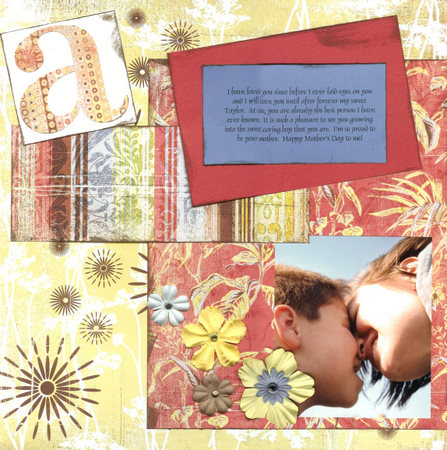 Mothers Love Scrapbook Layout using basic grey paper