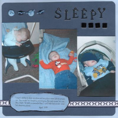 Sleepy Baby scrapbooking Layout