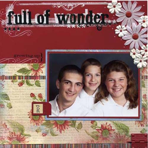 wonder family scrapbook layout