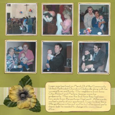 Baptism Scrapbooking Layout